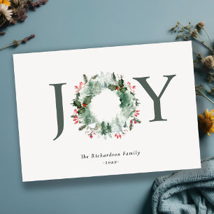 Hulstbesjes Dennenspar Kerstkrans Feestdagenkaart