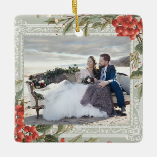 Hulstbesmistletoe Kerst Huwelijk Vintage Keramisch Ornament