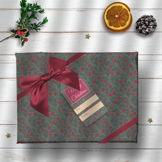 Hulstbessen Cadeaupapier