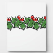 Hulstbladeren, hulstbessen, kerstkrans fotoplaat (Voorkant)