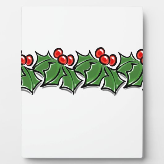 Hulstbladeren, hulstbessen, kerstkrans fotoplaat (Voorkant)