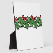 Hulstbladeren, hulstbessen, kerstkrans fotoplaat (Zijkant)