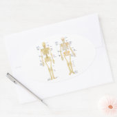 Humaan Skeleton met anatomiediagram Ovale Sticker (Envelop)