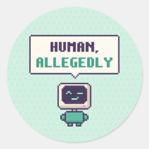 Humain, prétendument drôle, autocollant pixelisé d