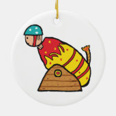 Human Cannonball Keramisch Ornament (Achterkant)
