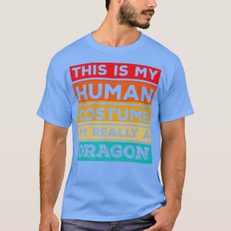 Human Costume Dragon Fire Halloween Beast Wings T-shirt