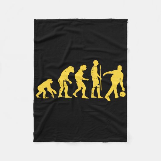 Human Evolution Bowling Grappige Bowler Mannen Vro Fleece Deken (Voorkant)