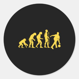Human Evolution Bowling Grappige Bowler Mannen Vro Ronde Sticker