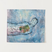 Human Form Heart Surreal Art Wandkleed (Voorkant (horizontaal))