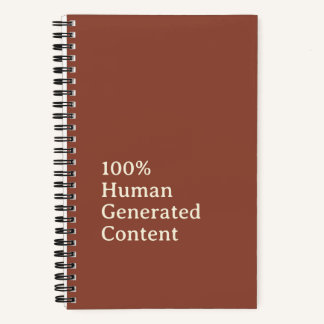 Human Generated Content Anti AI Notebook Notitieboek