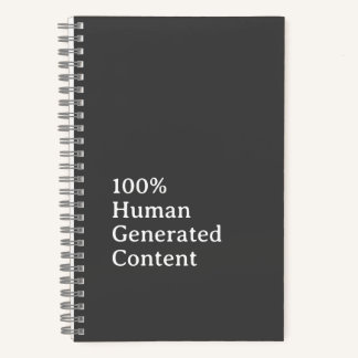 Human Generated Content Anti AI Notebook Notitieboek