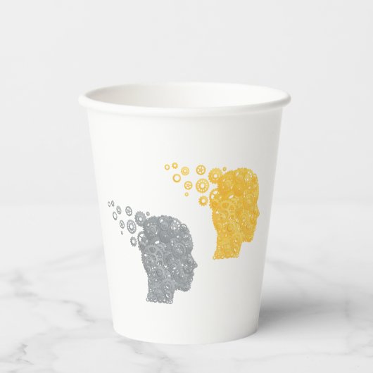 Human Head Gears Papieren Bekers (Voorkant)