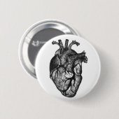 Human Heart Drawing Button (Voorkant /achterkant)