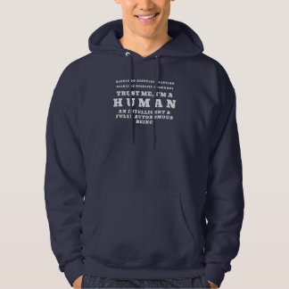 Human Hello Binary Code Promo QR Code - Tech Humor Hoodie