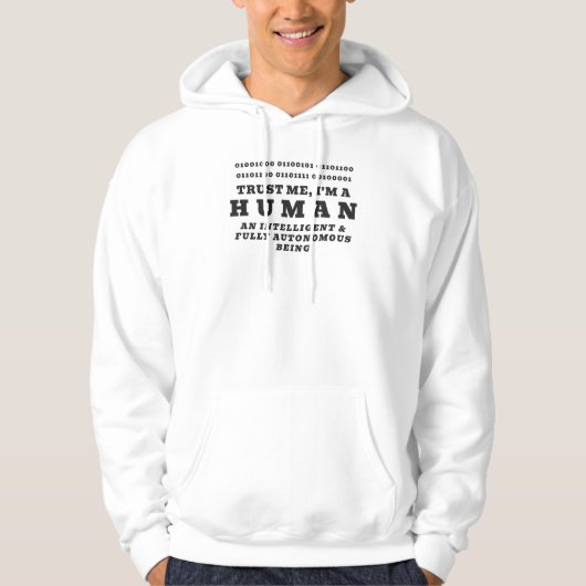 Human Hello Binary Code Promo QR Code Tech Humor Hoodie (Voorkant)