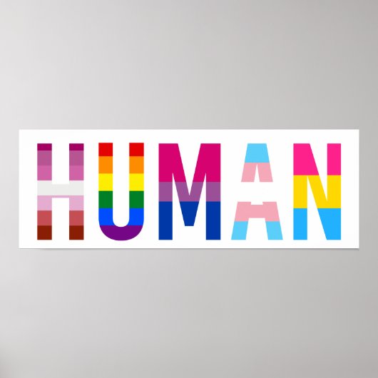 HUMAN LGBT Flag Gay Pride Month Transgender Poster (Voorkant)