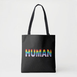 HUMAN LGBTQIA Rainbow Flag, Sac fourre-tout tendan