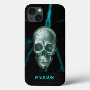 Human Lightning Skull iPhone 13 Hoesje