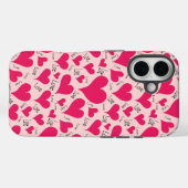 Human made: iPhone hoesje met roze hartjes en lief (Achterkant (horizontaal))