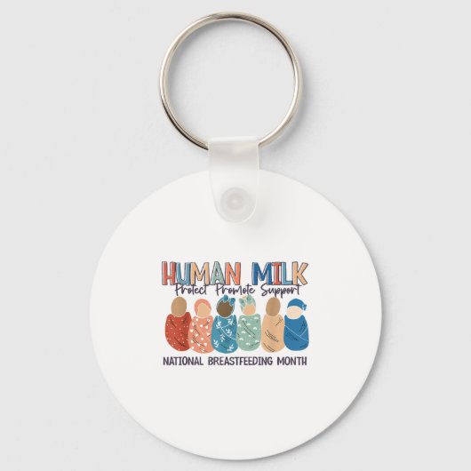 Human Milk Moms Milk S National Breastfeeding Mont Sleutelhanger (Voorkant)