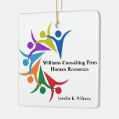 Human Resources Custom Company Rainbow Kerstmis Keramisch Ornament (Links)