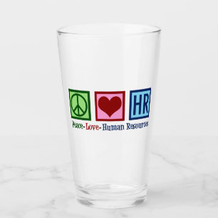 Human Resources Peace Love HR Glas