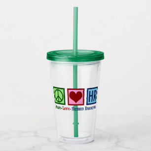 Human Resources Peace Love HR Kantoor Rep Acryl Drinkbeker