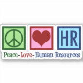 Human Resources Peace Love HR Sticker (Voorkant)