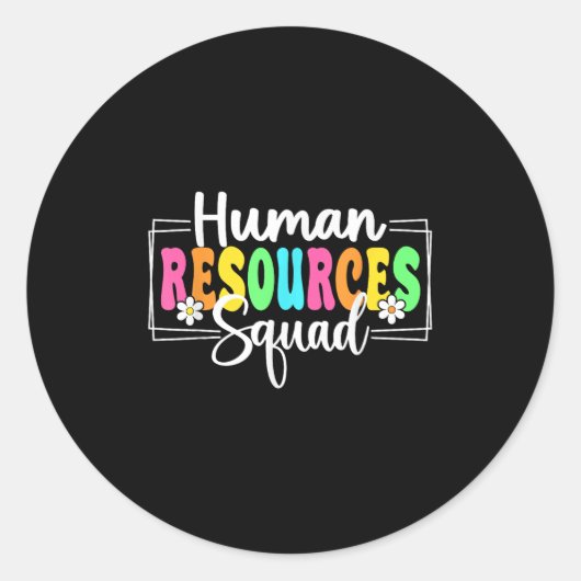 Human Resources Squad Back To School Hr Crew Ronde Sticker (Voorkant)