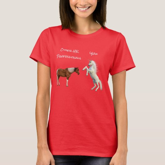 Human Resources Unicorn Grappig Paard HR gift T-shirt (Voorkant)