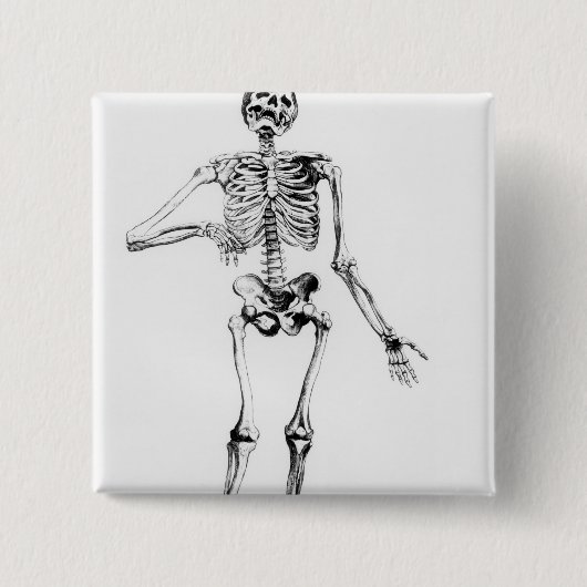 Human Skeleton Vierkante Button 5,1 Cm (Voorkant)