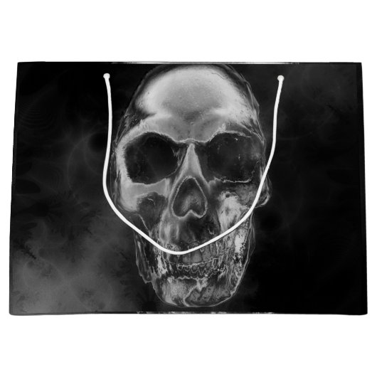 Human Skull Black Smoke Grunge Groot Cadeauzakje (Voorkant)