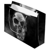 Human Skull Black Smoke Grunge Groot Cadeauzakje (Voorkant Gekanteld)