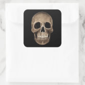 Human Skull Halloween X-Ray Skeleton Vierkante Sticker (Tas)