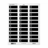 Human Skulls Black Return Address Labels (Full Sheet)