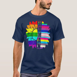 HUMAN Sunflower LGBT Flag Gay Pride Month Proud LG T-shirt