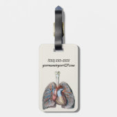  humane anatomie longen hartorganen bloed bagagelabel (Achterkant verticaal)