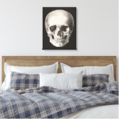 humane anatomische schedel, Halloween Skeleton Canvas Afdruk (Insitu (Slaapkamer))
