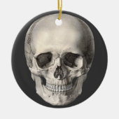  humane anatomische schedel, Halloween Skeleton Keramisch Ornament (Voorkant)