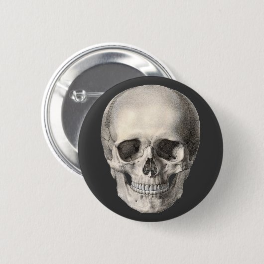 humane anatomische schedel, Halloween Skeleton Ronde Button 5,7 Cm (Voorkant /achterkant)