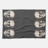 humane anatomische schedel, Halloween Skeleton Theedoek (Horizontaal)