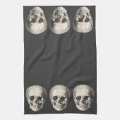 humane anatomische schedel, Halloween Skeleton Theedoek (Verticaal)