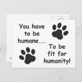 Humane voor menselijkheid briefkaart (Voorkant / Achterkant)