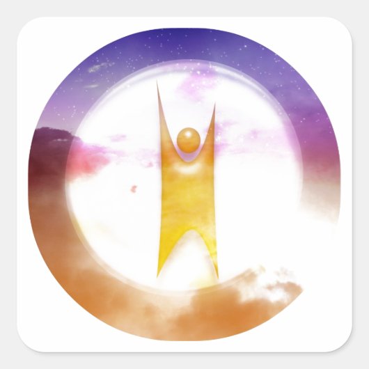 Humanistisch symbool vierkante sticker (Voorkant)