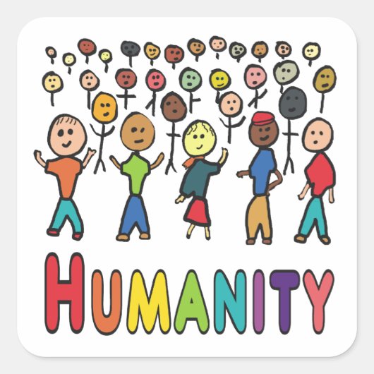 Humaniteit Vierkante Sticker (Voorkant)