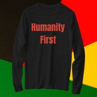 Humanity First Bold Red Text