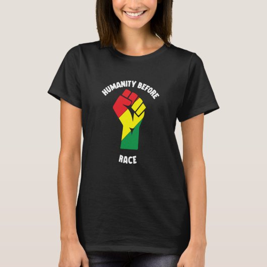 Humanity Fist Equality Black History Month Black P T-shirt (Voorkant)