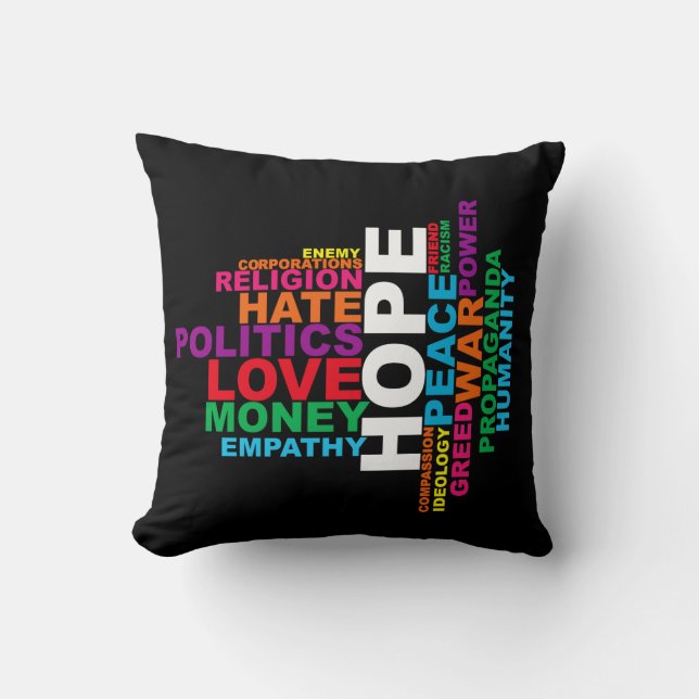 Humanity Word Cloud Kussen (Voorkant)