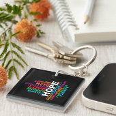 Humanity Word Cloud Sleutelhanger (Voorkant Rechts)