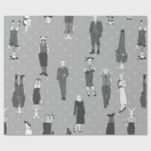 humanoïde antropomorfe dieren cadeaupapier